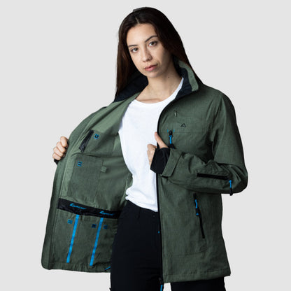 Women’s olive green Adventure 2.0 activewear top by Rose Hemera, featuring a fitted athletic design for women.