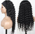 Cerise Alfie loose deep wave human hair headband wig with scarf, easy wear, no glue, suitable for bath and beauty use