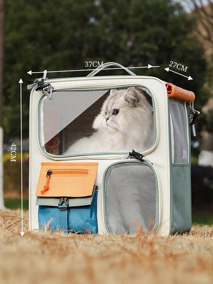 Pear Daisy rolling pet carrier with telescopic handle, suitable for travel and home use, featuring a durable design and comfortable grip.