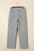 Women’s Stripe Denim High Waist Patch Pocket Jeans by Byzantium Bay, featuring classic design and front patch pockets.