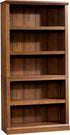 Peach Maple Washington Cherry 5 Shelf Bookcase with adjustable shelves, showcasing a sturdy wooden furniture piece.