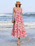 Printed spaghetti strap midi dress by Pear Daisy, featuring a stylish, lightweight design perfect for casual summer wear.