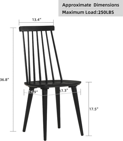 Antique Walnut Hardwood Spindle Back Dining Chairs