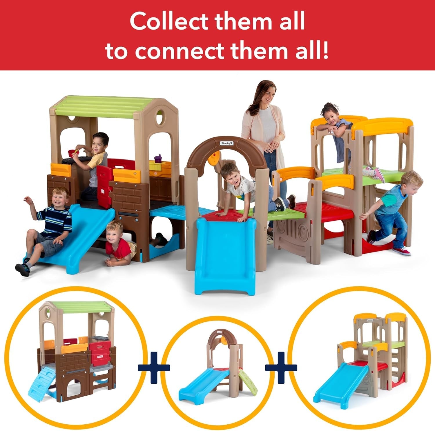 Peach Maple Discovery Playhouse for Kids indoor outdoor climbing furniture with colorful steps and climbing features.