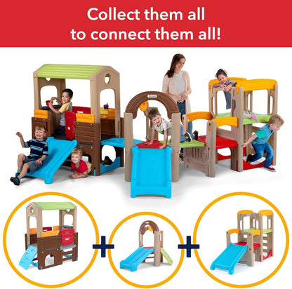 Peach Maple Discovery Playhouse for Kids indoor outdoor climbing furniture with colorful steps and climbing features.