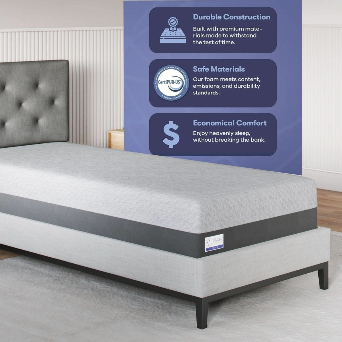 Cooling Gel Memory Foam Twin Mattress for Ultimate Comfort