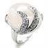 Rhodium brass ring with pink crystal stone from Turquoise Tiger, showcasing a sparkling light pink gemstone in a stylish jewelry design.