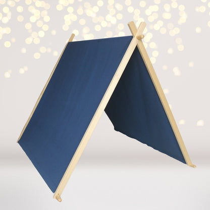 Kids A-Frame Sleepover Tent replacement cover by Amaranth Thistle, novelty fabric, showing the colorful tent cover for indoor play.