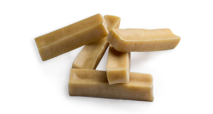Harlequin Ganymede Yak Cheese Churpi dog chews, 2-pack, 5.5 oz, natural pet treat for dogs, shown in the image