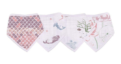 Lavender Charlie Under The Sea bamboo bandana bib set for kids and babies, featuring colorful ocean-themed designs.