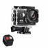 Salmon Lucky 4K waterproof all-digital UHD WiFi camera with RF remote and accessories, showcasing its compact design and accessories.