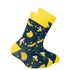 Kids Banana Socks by Orchid Erebus featuring colorful banana patterns on soft, comfortable sock material for children.