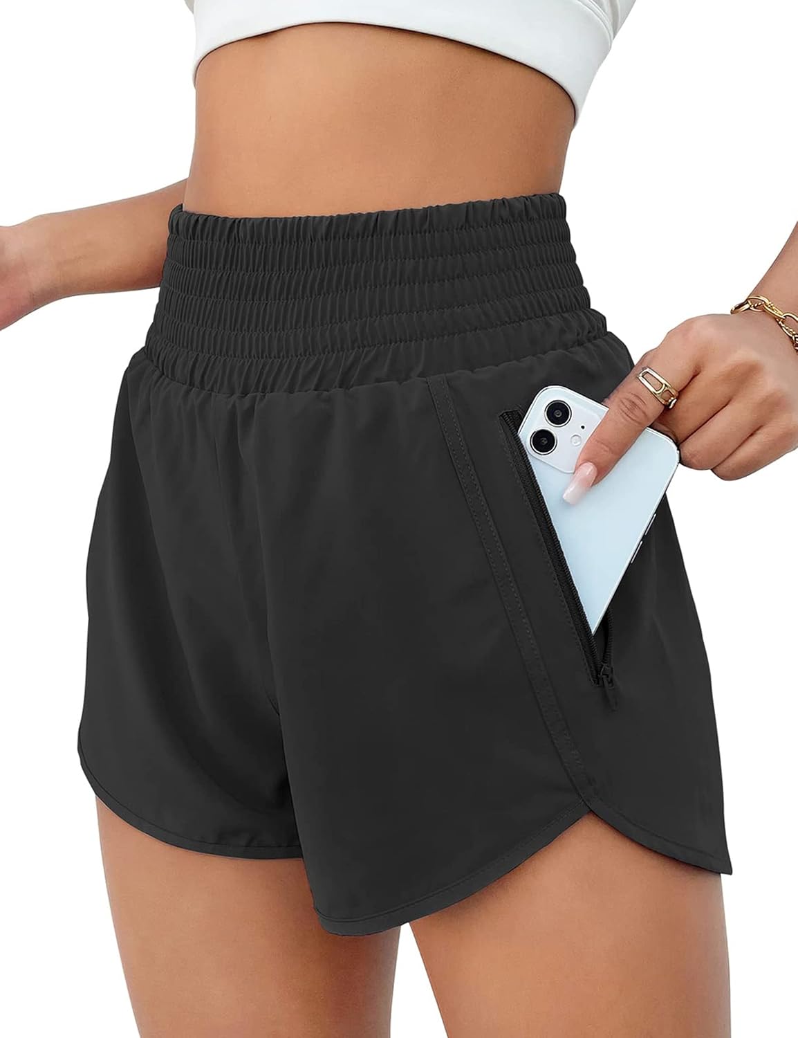 BMJL 2.5" Athletic Shorts for Women Comfy High Waisted Short with Pocket
