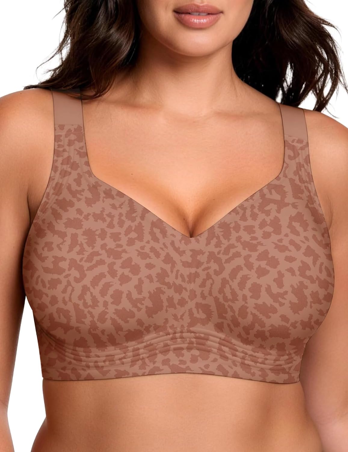 Vertvie Jelly Bras for Women No Underwire Minimizer Support | Plus Size Older Lift, Full Coverage &amp; Smoothing Back, Push Up, Separation &amp; Supportive, Soft Comfy Seamless Wireless Bralette