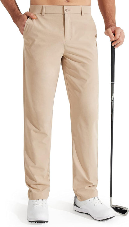 Libin Mens Golf Pants Stretch Work Dress Pants 30"/32"/34" Quick Dry Lightweight Casual Comfy Trousers with Pockets