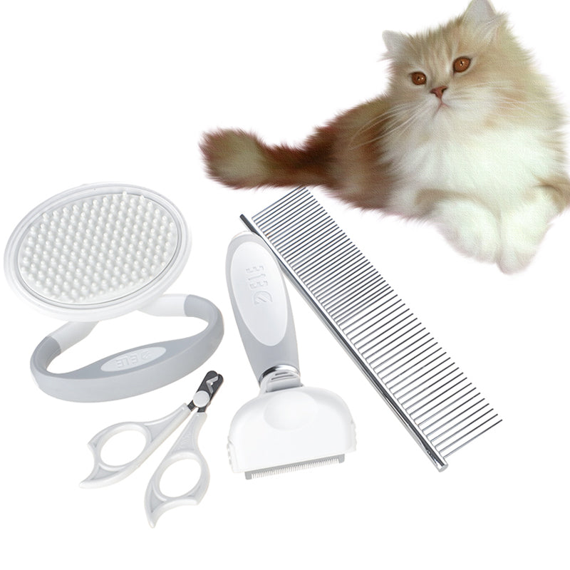 Maroon Asteria Cats Wool Pet Hair Deshedding Brush Set with comb for removing loose fur from cats in petcare.