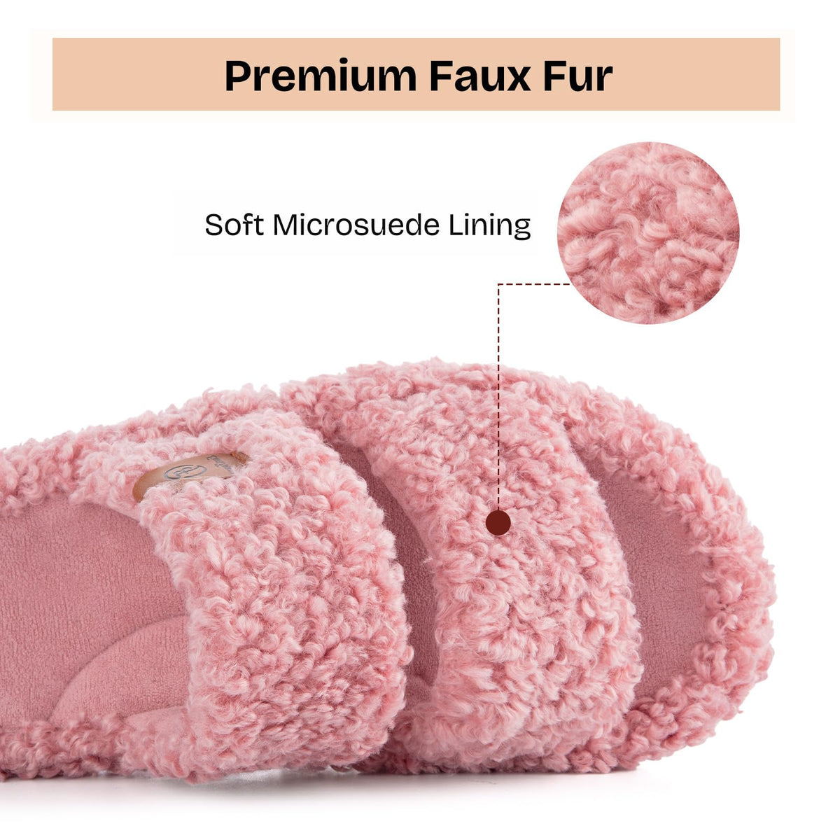 EverFoams Womens Fuzzy Open-toe Slippers Memory Foam Indoor House Shoes | machine-washable,gifts,memory foam,anti-slip sole,lightweight,indoor and outdoor,cozy