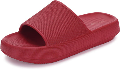 BRONAX Cushioned Thick Sole Pillow Slippers for Women and Men Y10 | Cloud-Like Soft Sole, Foot Pain Relief, EVA Platform Sole, Indoor Outdoor Slides, Waterproof Shower Ready, Quick-Drying