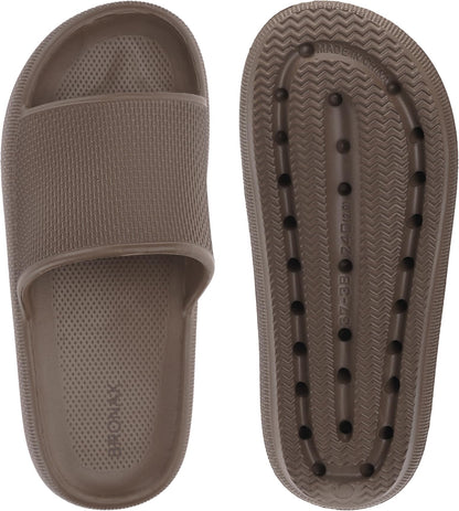 BRONAX Cushioned Thick Sole Pillow Slippers for Women and Men Y10 | Cloud-Like Soft Sole, Foot Pain Relief, EVA Platform Sole, Indoor Outdoor Slides, Waterproof Shower Ready, Quick-Drying