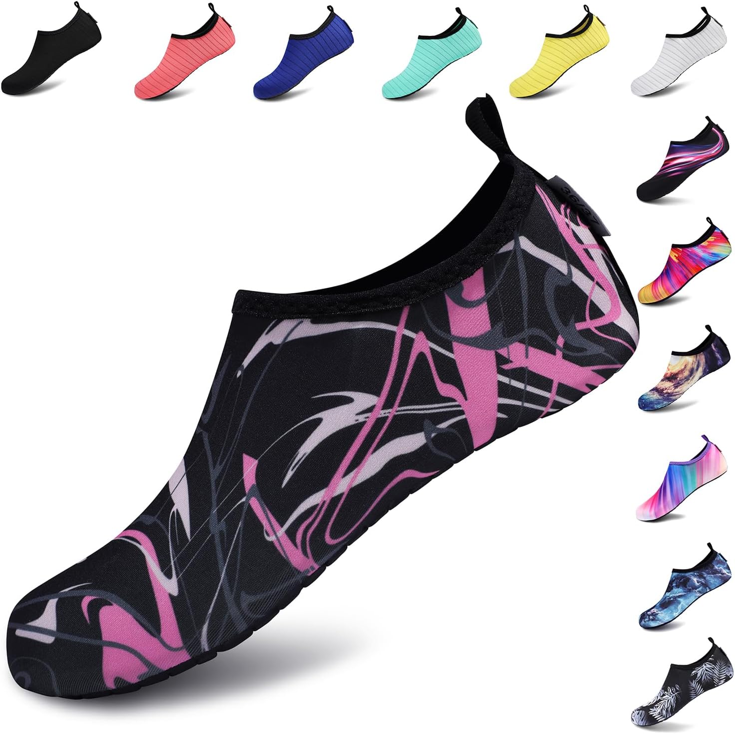 VIFUUR Water Shoes for Men Women Barefoot Quick Dry Aqua Socks Slip On | Lightweight, Breathable Upper, Flexible Sole, Drainage Design, Easy Slip-On Fit for Water Activities