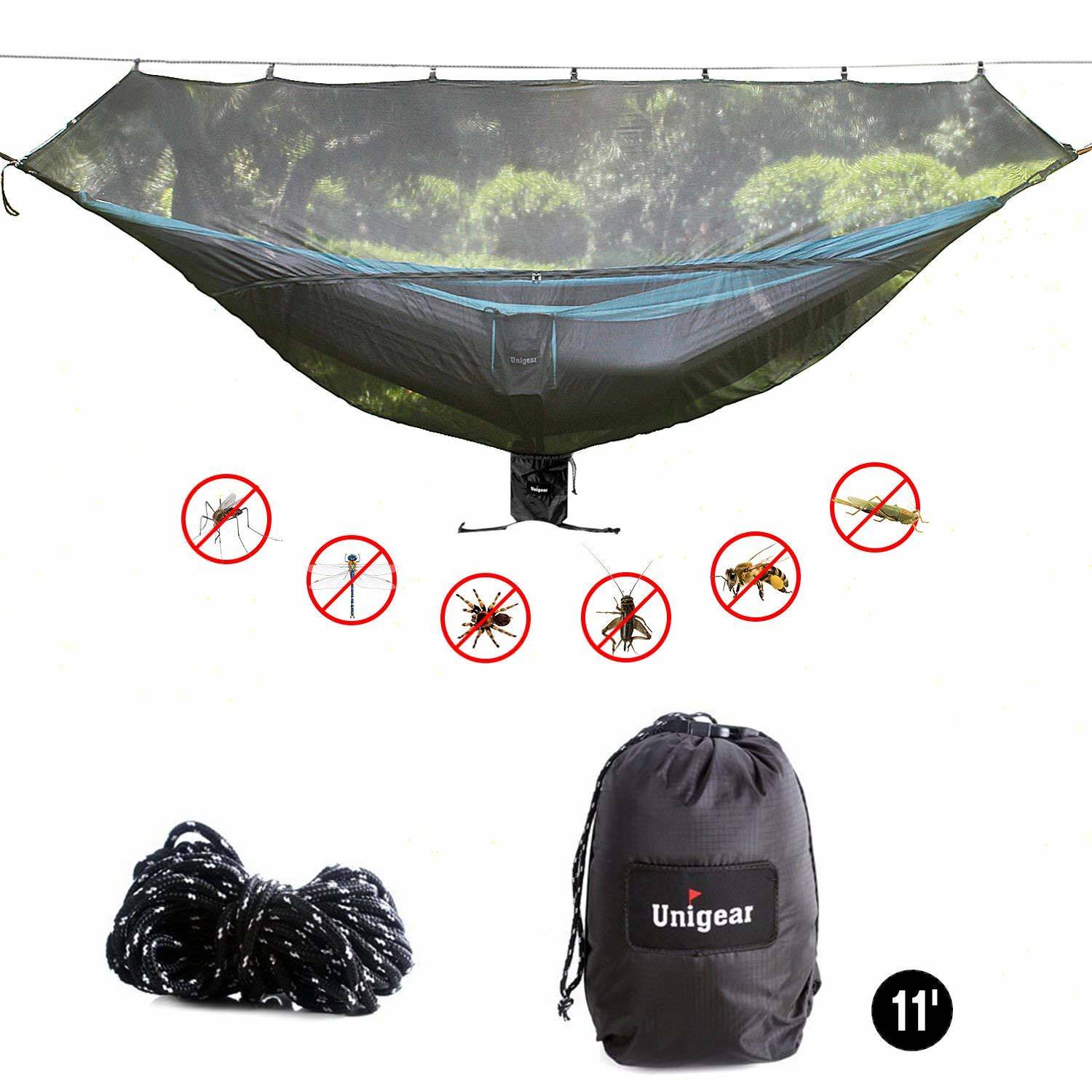 Indigo Eurybia hammock bug net with 360° protection, lightweight mesh enclosure for outdoor camping and relaxation.
