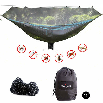 Indigo Eurybia hammock bug net with 360° protection, lightweight mesh enclosure for outdoor camping and relaxation.