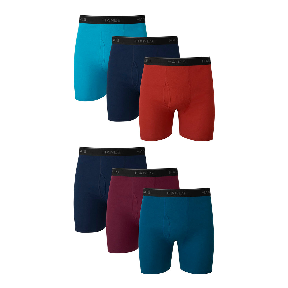 Hanes mens Underwear Boxer Briefs Pack, Cool &amp; Breathable Cotton Moisture-wicking Underwear for Men, No Ride Up