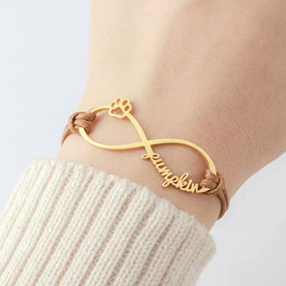 Green Millie custom pet name bracelet featuring pet memorial design, ideal for dog and cat moms.