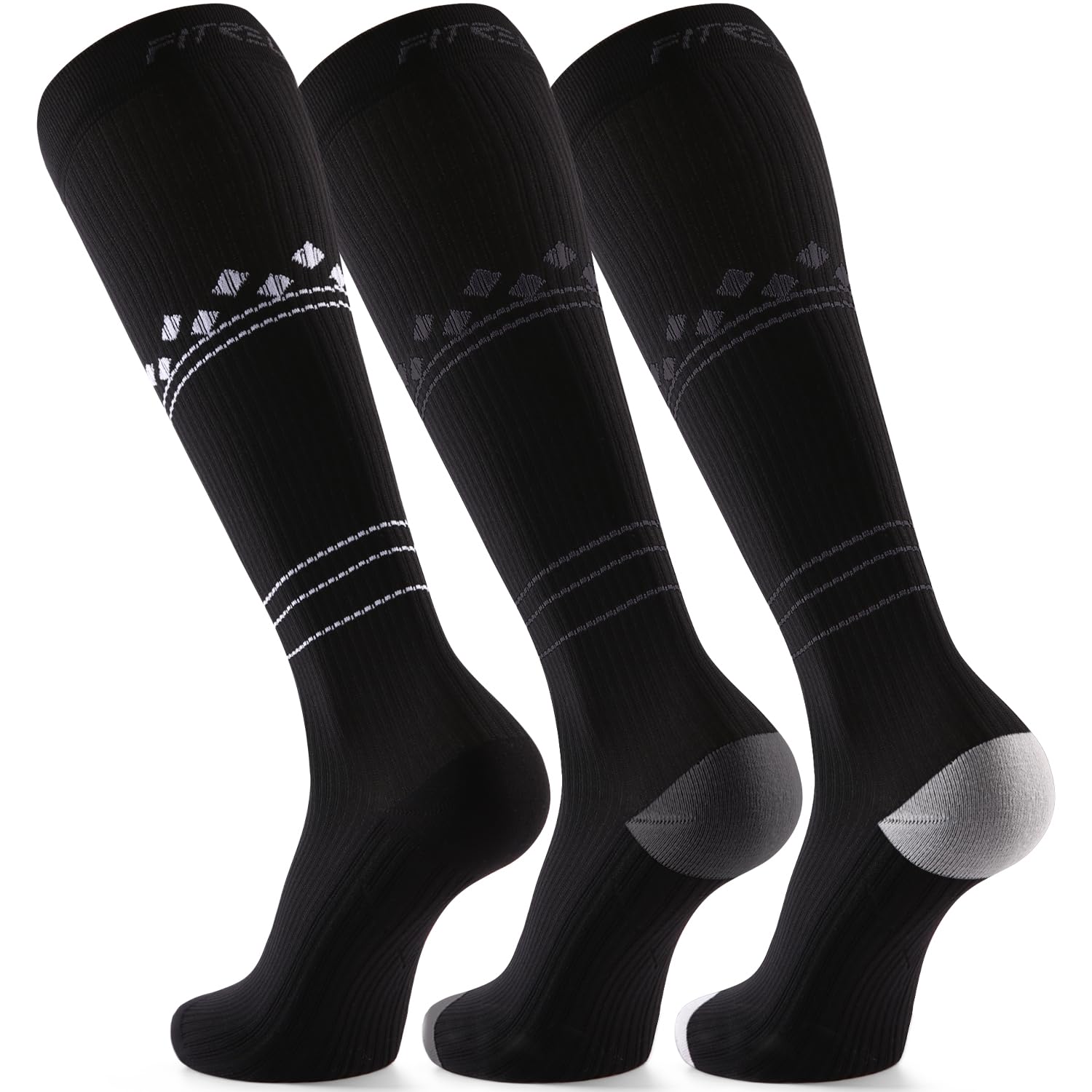 FITRELL 3 Pairs Compression Socks for Women and Men 20-30mmHg-Circulation Support Socks