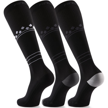 FITRELL 3 Pairs Compression Socks for Women and Men 20-30mmHg-Circulation Support Socks