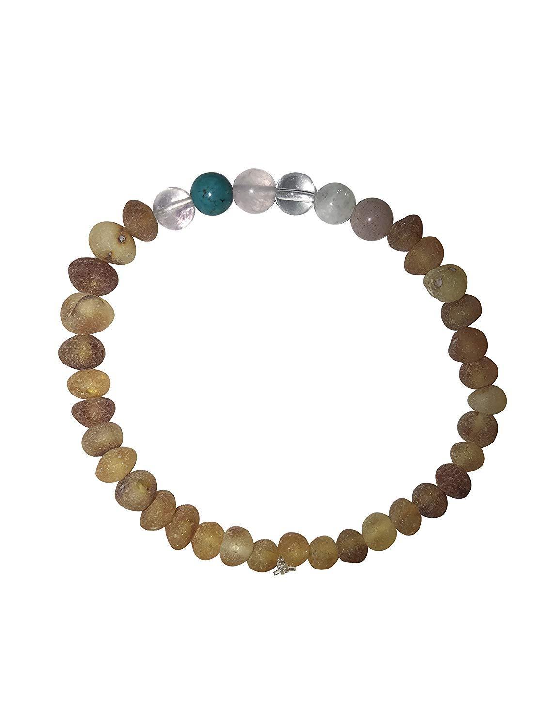 Tan Eurynome Fertility Amber Bracelet featuring polished amber beads on a delicate jewelry bracelet.