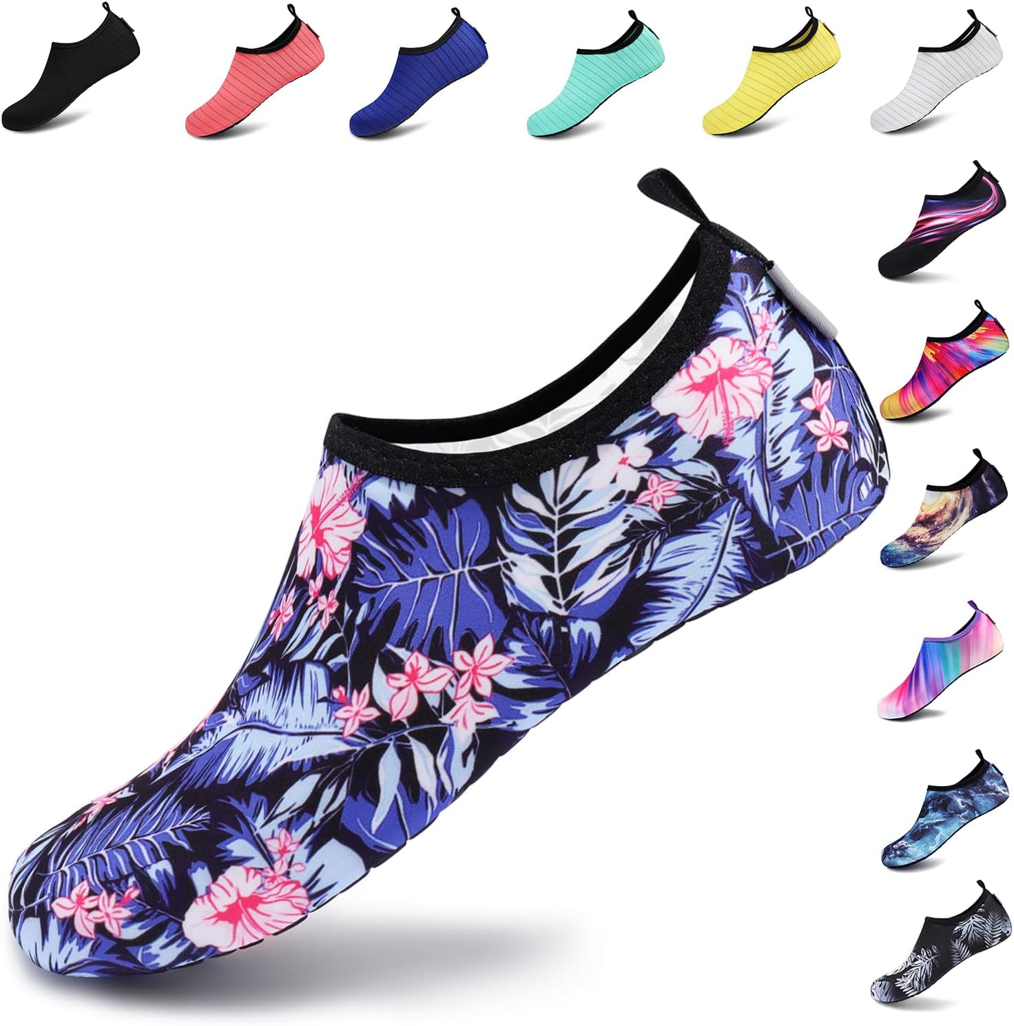 VIFUUR Water Shoes for Men Women Barefoot Quick Dry Aqua Socks Slip On | Lightweight, Breathable Upper, Flexible Sole, Drainage Design, Easy Slip-On Fit for Water Activities