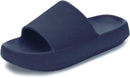 BRONAX Cushioned Thick Sole Pillow Slippers for Women and Men Y10 | Cloud-Like Soft Sole, Foot Pain Relief, EVA Platform Sole, Indoor Outdoor Slides, Waterproof Shower Ready, Quick-Drying
