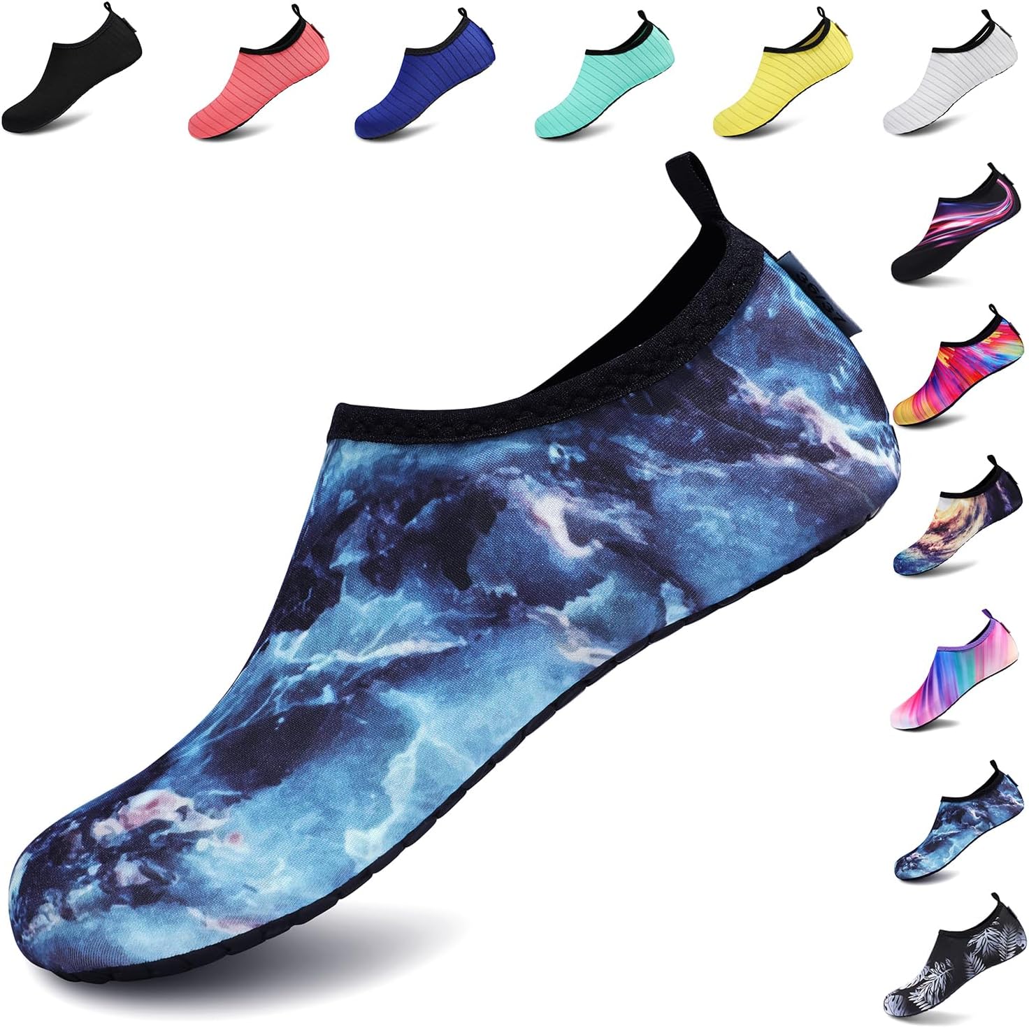 VIFUUR Water Shoes for Men Women Barefoot Quick Dry Aqua Socks Slip On | Lightweight, Breathable Upper, Flexible Sole, Drainage Design, Easy Slip-On Fit for Water Activities