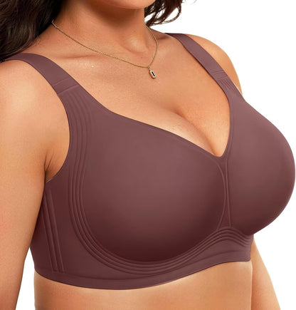Vertvie Jelly Bras for Women No Underwire Minimizer Support | Plus Size Older Lift, Full Coverage &amp; Smoothing Back, Push Up, Separation &amp; Supportive, Soft Comfy Seamless Wireless Bralette