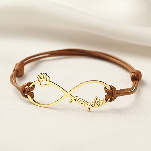 Green Millie custom pet name bracelet featuring a dog and cat design, ideal for pet memorial or dog cat mom jewelry.