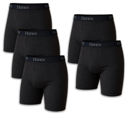 Hanes mens Underwear Boxer Briefs Pack, Cool &amp; Breathable Cotton Moisture-wicking Underwear for Men, No Ride Up