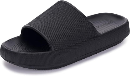 BRONAX Cushioned Thick Sole Pillow Slippers for Women and Men Y10 | Cloud-Like Soft Sole, Foot Pain Relief, EVA Platform Sole, Indoor Outdoor Slides, Waterproof Shower Ready, Quick-Drying