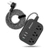 Plum Coeus power strip with flat plug, 3 outlets, 3 USB ports, 3.1A, 5ft cord for home and garden use.
