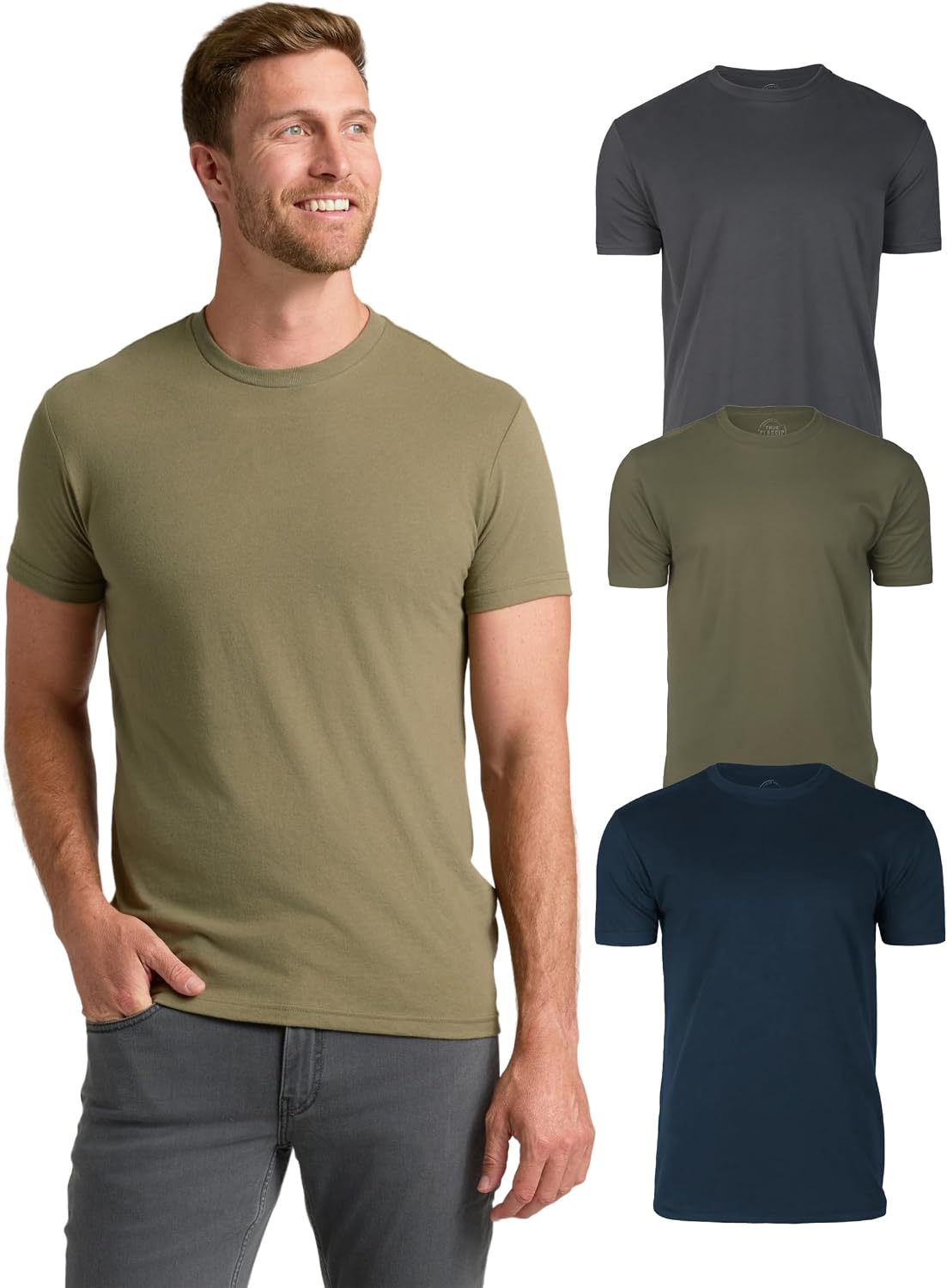 True Classic Mens T-Shirts – Short Sleeve Crew Neck T Shirts for Man, Cotton Blend Plain Novelty Men&