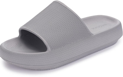 BRONAX Cushioned Thick Sole Pillow Slippers for Women and Men Y10 | Cloud-Like Soft Sole, Foot Pain Relief, EVA Platform Sole, Indoor Outdoor Slides, Waterproof Shower Ready, Quick-Drying