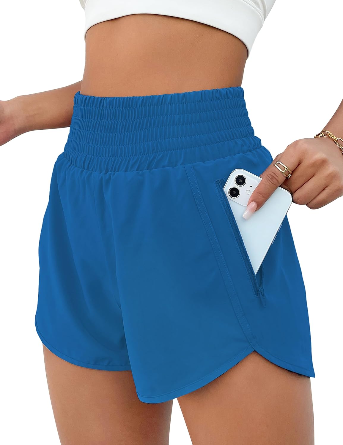 BMJL 2.5" Athletic Shorts for Women Comfy High Waisted Short with Pocket