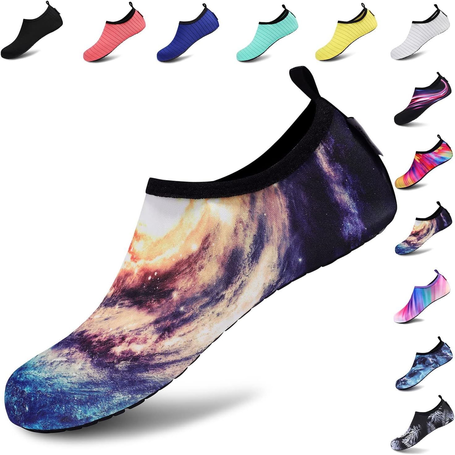 VIFUUR Water Shoes for Men Women Barefoot Quick Dry Aqua Socks Slip On | Lightweight, Breathable Upper, Flexible Sole, Drainage Design, Easy Slip-On Fit for Water Activities