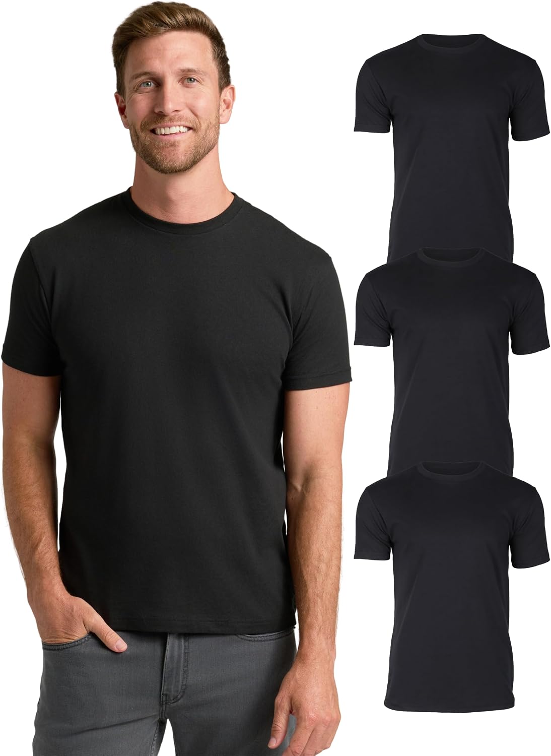 True Classic Mens T-Shirts – Short Sleeve Crew Neck T Shirts for Man, Cotton Blend Plain Novelty Men&