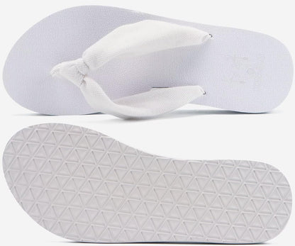 KuaiLu Flip Flops Women Arch Support Yoga Mat Comfortable Summer Beach Walking Thong Cushion Sandals Slip on Pool Outfits Travel Essentials Orthotic Slides Indoor Outdoor Slippers Shoes All White 7