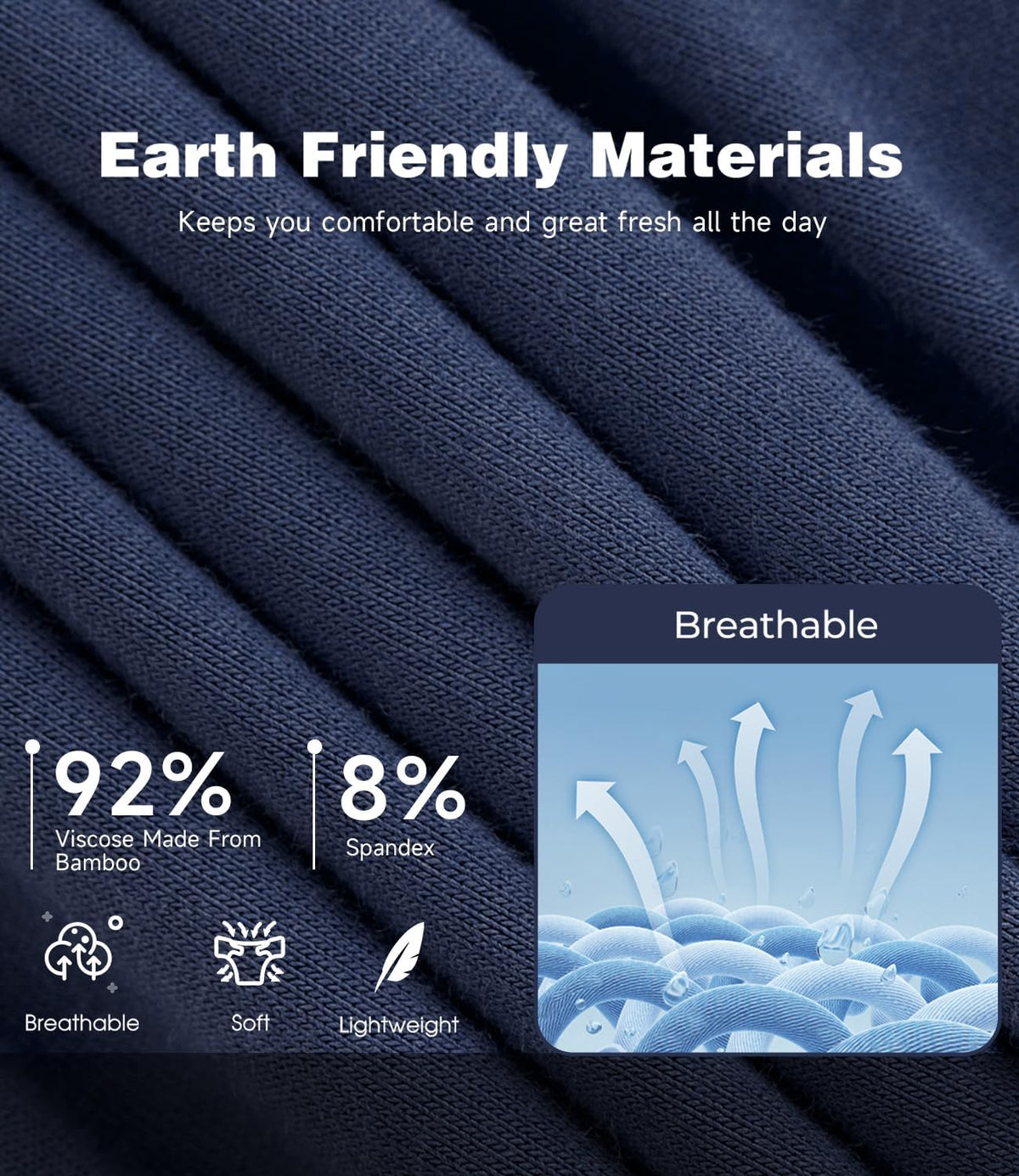 BAMBOO COOL Ultra Soft &amp; breathable Mens Underwear Boxer Briefs Pack | Natural Bamboo Fabric‌,No Ride Up,Softer&amp;Cooler than Cotton,Lightweight&amp;breathable,Daily Wear,Outdoor