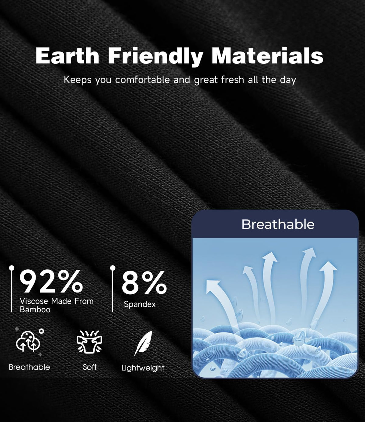 BAMBOO COOL Ultra Soft &amp; breathable Mens Underwear Boxer Briefs Pack | Natural Bamboo Fabric‌,No Ride Up,Softer&amp;Cooler than Cotton,Lightweight&amp;breathable,Daily Wear,Outdoor