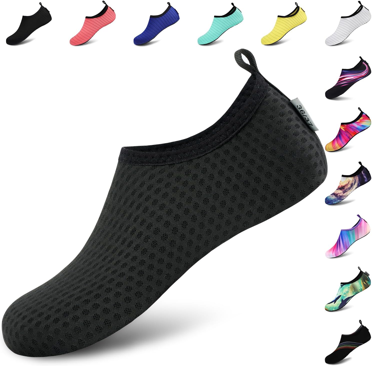 VIFUUR Water Shoes for Men Women Barefoot Quick Dry Aqua Socks Slip On | Lightweight, Breathable Upper, Flexible Sole, Drainage Design, Easy Slip-On Fit for Water Activities