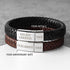 Woven braided leather men&
