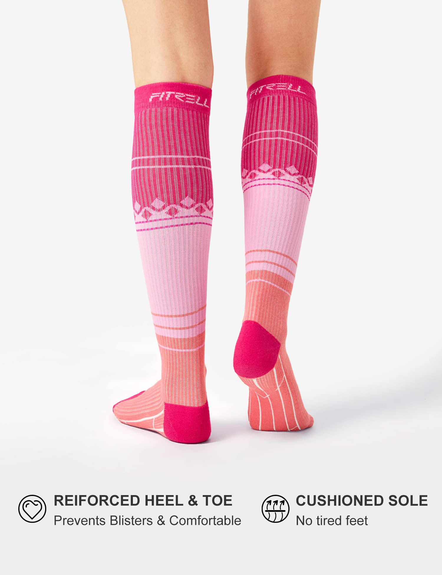 FITRELL 3 Pairs Compression Socks for Women and Men 20-30mmHg-Circulation Support Socks